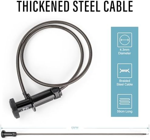 Black handlebar end bike cable lock — photo 5