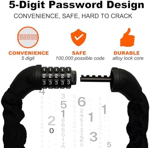 Five digit combination heavy duty chain lock — photo 3