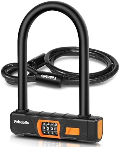Combination u-lock with 5ft steel cable