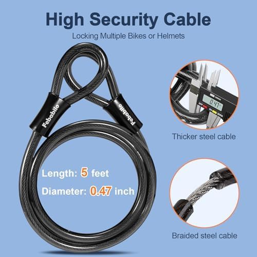 Combination u-lock with 5ft steel cable — photo 5