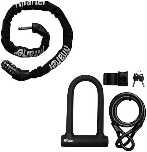 Heavy duty U-lock and chain security bundle