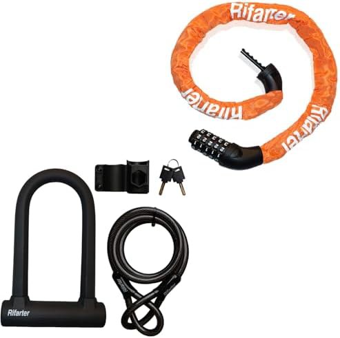Integrated U-lock and chain with extension cable