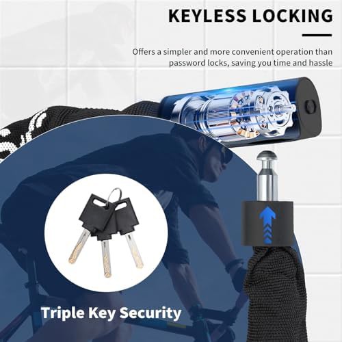 Keyed hardened steel chain lock three feet — photo 4
