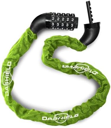 Green heavy duty combination chain lock