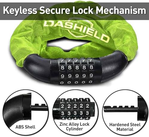 Green heavy duty combination chain lock — photo 3