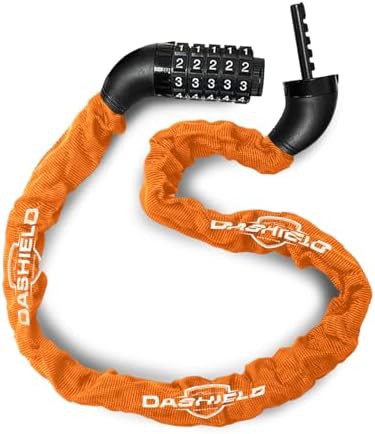 Orange heavy duty combination chain lock