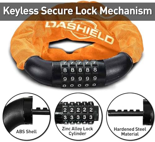 Orange heavy duty combination chain lock — photo 3
