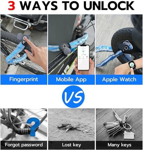 Blue biometric heavy duty chain lock — photo 4