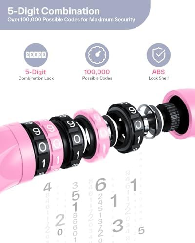 Pink six mm combination chain lock four feet — photo 5