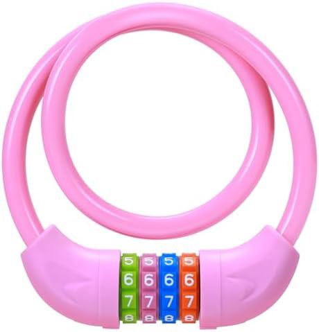 Pink four digit combination cable lock