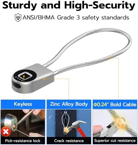 Silver Smart Cable Shackle Small Padlock — photo 4