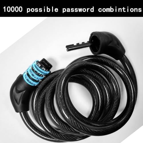Black combination cable lock with bracket — photo 3