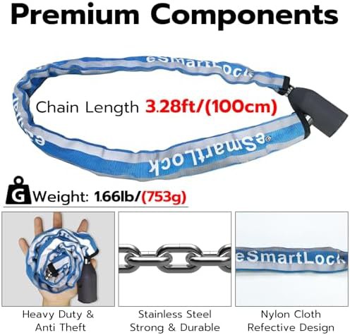 Waterproof biometric chain lock 3.3ft — photo 5