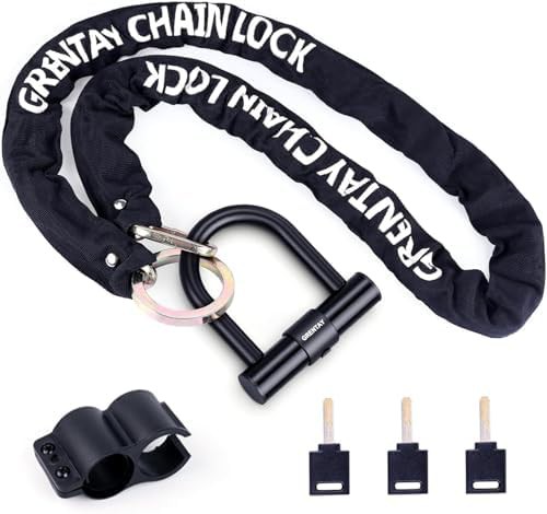 Long security chain lock for motorcycles