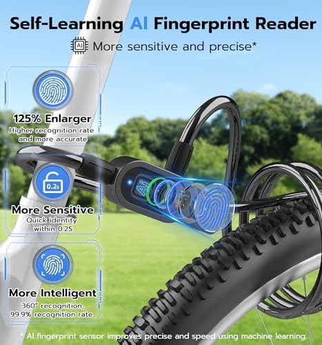 Biometric Smart Cable Lock with Backup Key — photo 3