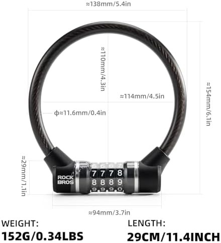 Mini resettable four digit combination cable lock — photo 5