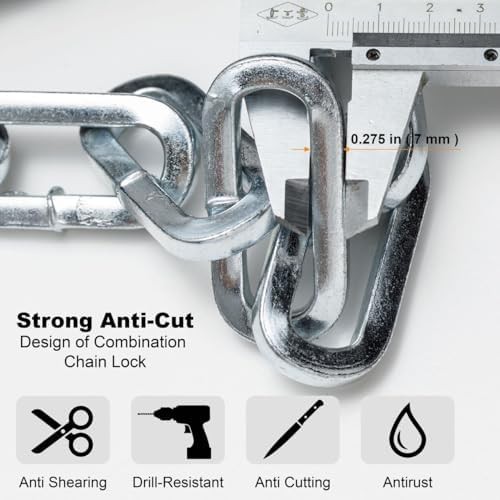 Square four sided chain lock bronze rated — photo 3