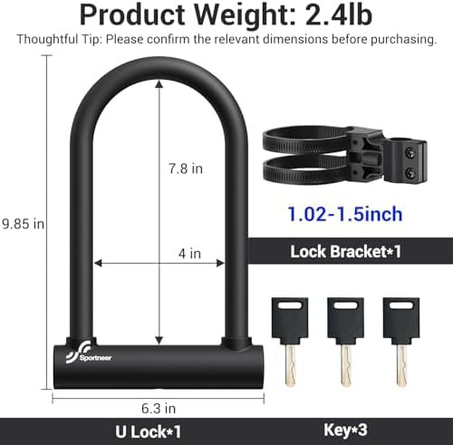 Standard 18mm keyed u-lock with three keys — photo 3