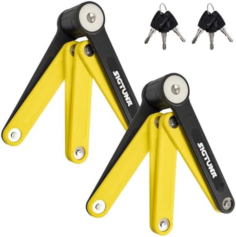 Yellow Heavy Duty Folding Bike Lock Pack