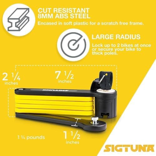Yellow Heavy Duty Folding Bike Lock Pack — photo 3