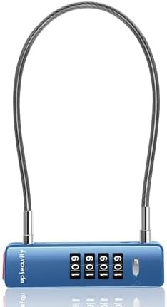 Blue Portable Wire Cable Combination Lock