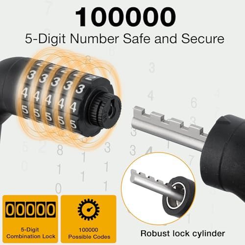 Heavy duty five digit combination bicycle lock — photo 4