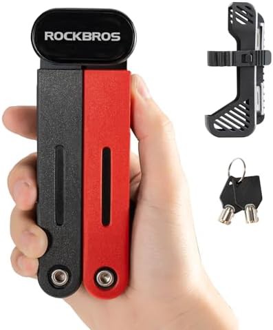 Heavy duty folding bike lock with keys