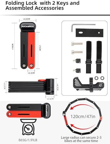 Heavy duty folding bike lock with keys — photo 4