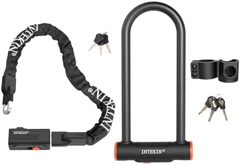 Heavy duty u-lock and three foot chain combo