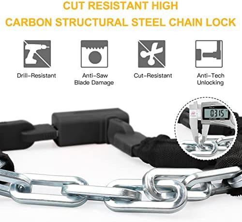 Heavy duty u-lock and three foot chain combo — photo 3