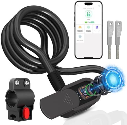 Black Stainless Steel Fingerprint Cable Lock