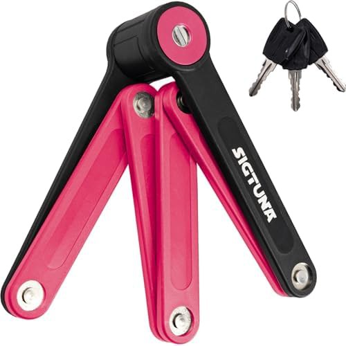 Rose Pink Folding Heavy Duty Bike Lock