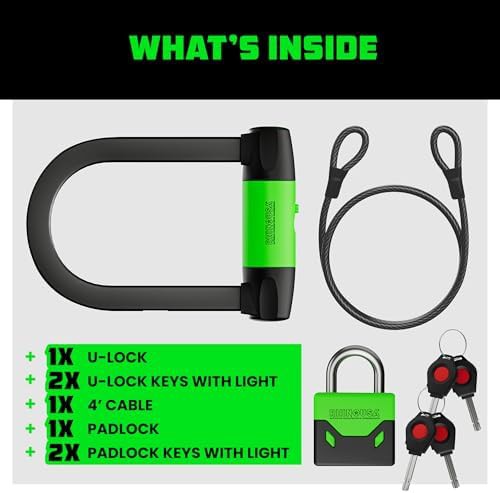 Heavy duty u-lock and steel cable set — photo 5