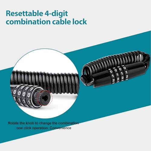 Combination cable motorcycle helmet lock — photo 4