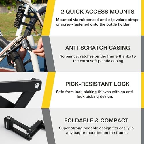 Compact Black Folding Lock for Electric Bikes — photo 3