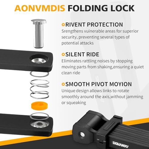 Alloy steel folding scooter lock with bracket — photo 5