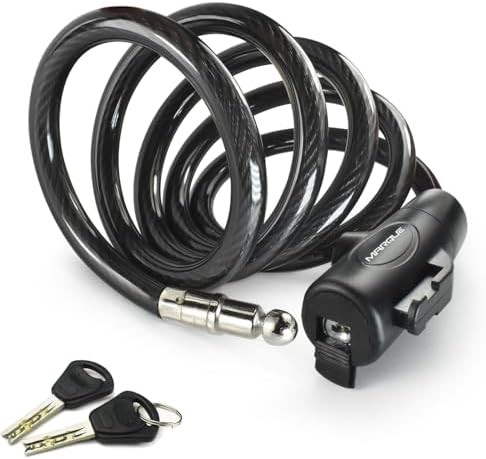 Coiled keyed security cable four feet