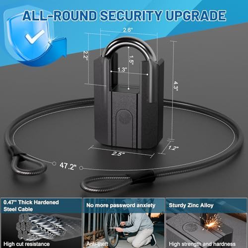 Fingerprint heavy duty steel U lock — photo 5