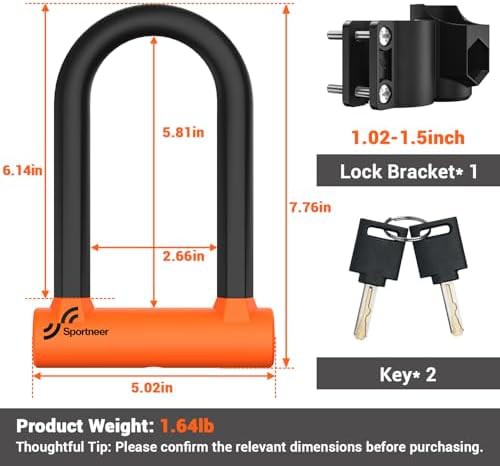 Heavy duty seventeen mm shackle u-lock — photo 3