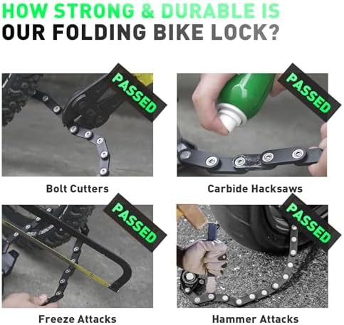 Folding alloy steel combination scooter lock — photo 4