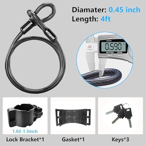 Portable U-lock with four foot security cable — photo 5