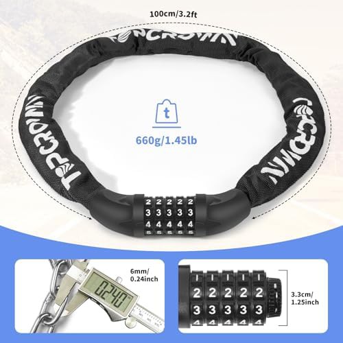 Black five digit combination chain lock — photo 2