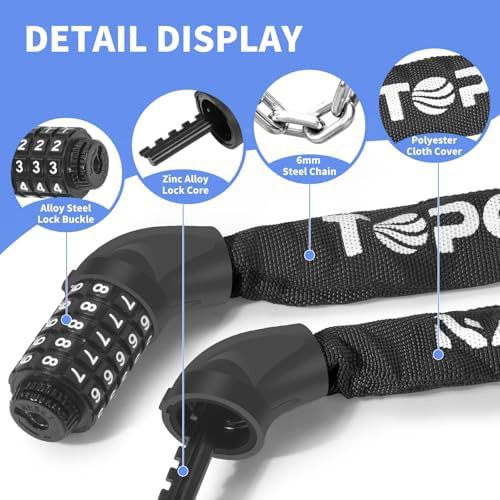Black five digit combination chain lock — photo 3