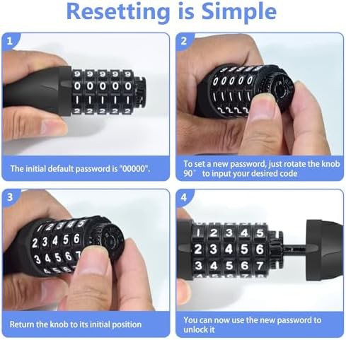 Black five digit combination chain lock — photo 5