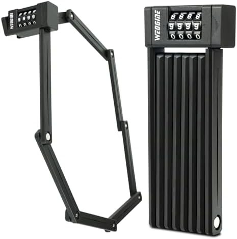 Folding combination bike lock with mounting bracket