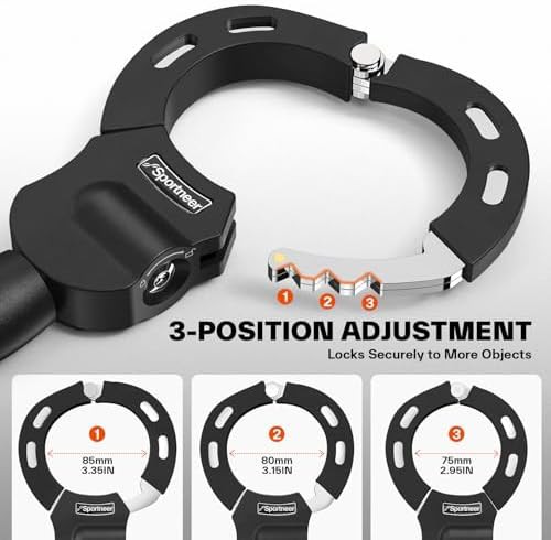 Seven mm square chain scooter lock with keys — photo 3