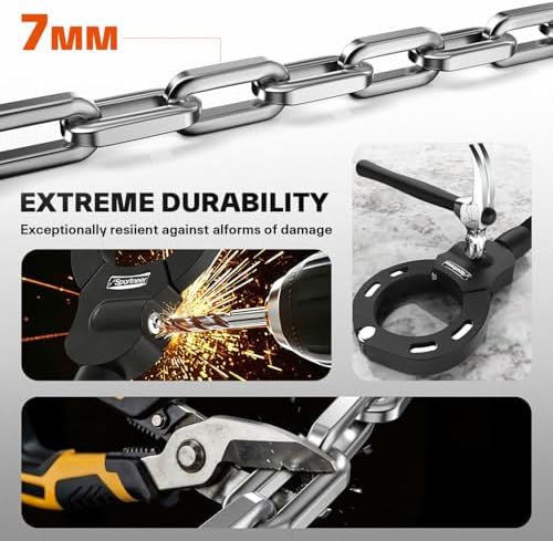 Seven mm square chain scooter lock with keys — photo 4