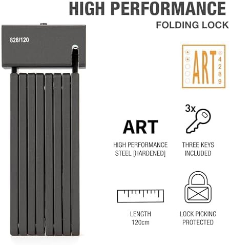 Compact folding hardened steel bike lock — photo 3