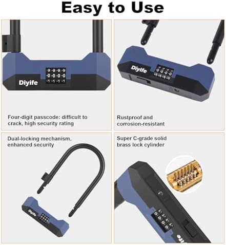 Heavy duty combination u-lock with mounting bracket — photo 4