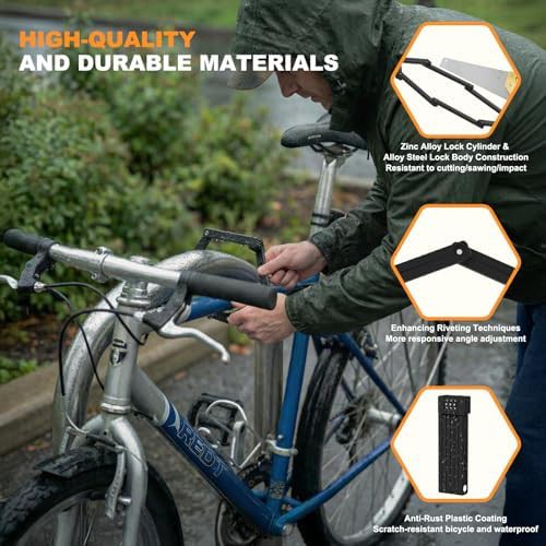 Mini folding bicycle lock with combination — photo 4